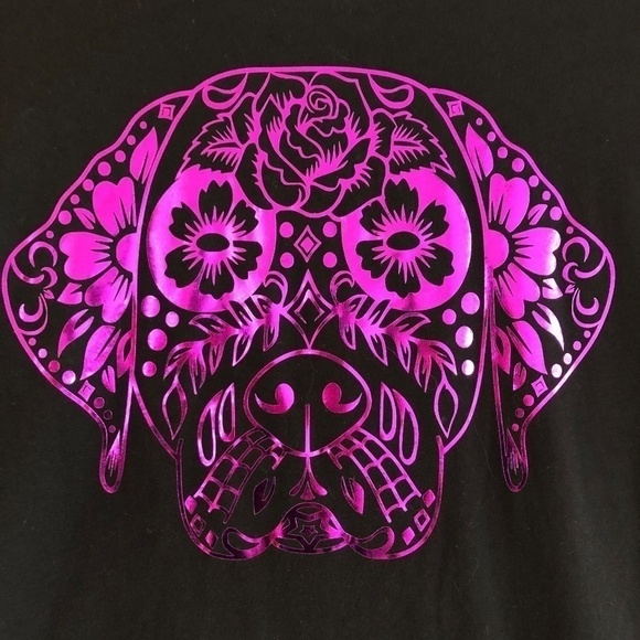 DOG T shirt, Dog Graphic Tee Shirt, Metallic Purple, Size M, New Without Tags - Picture 2 of 7